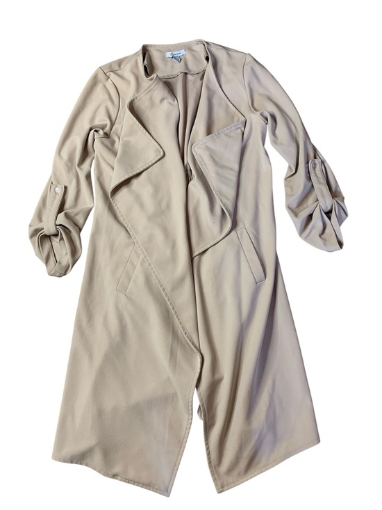 Revamped Jackets & Blazers - ReVamped Beige Drape Front Trench Coat Jacket Small S/P